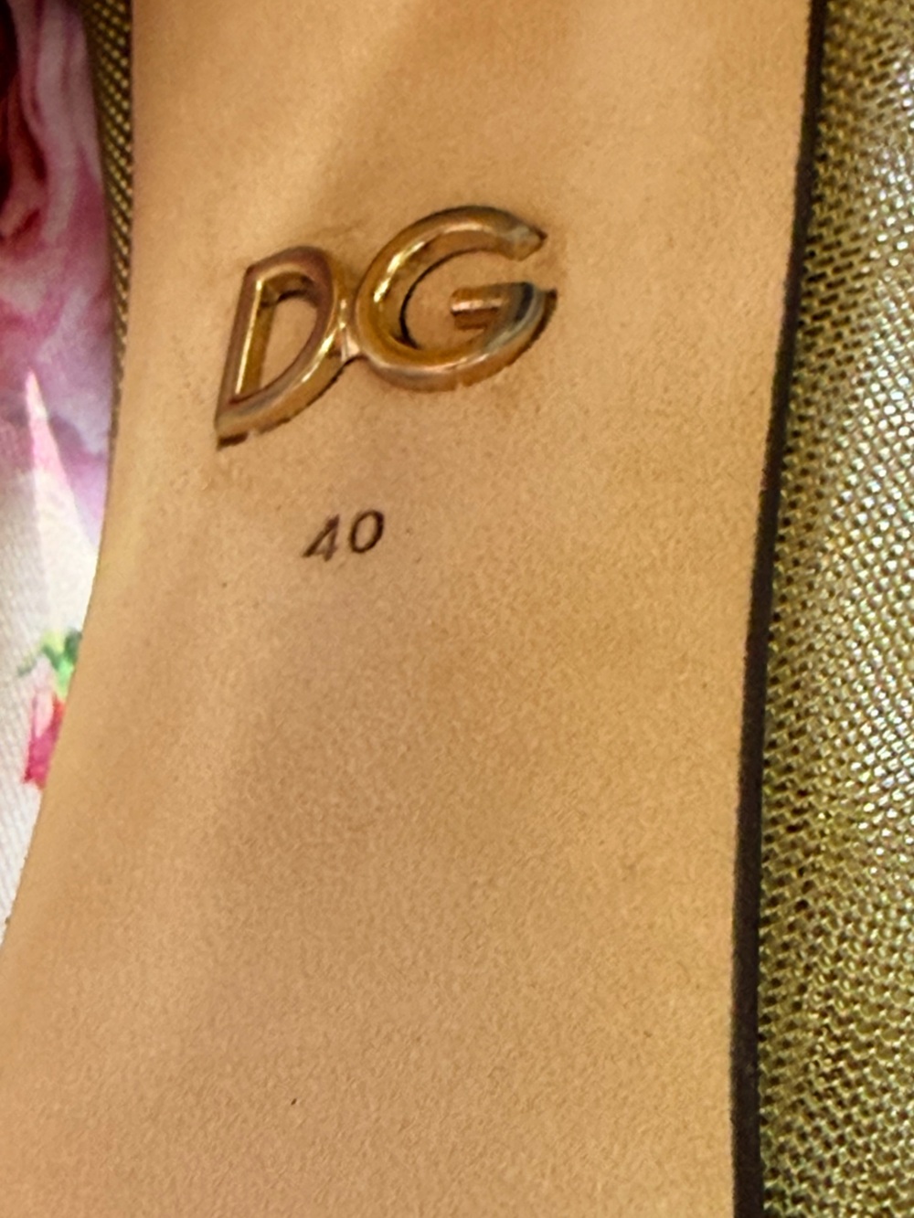 Dolce & Gabbana Gold Mesh & Leather Floral Studded Block Heel Mary Janes Size 40 - Picture 7 of 14